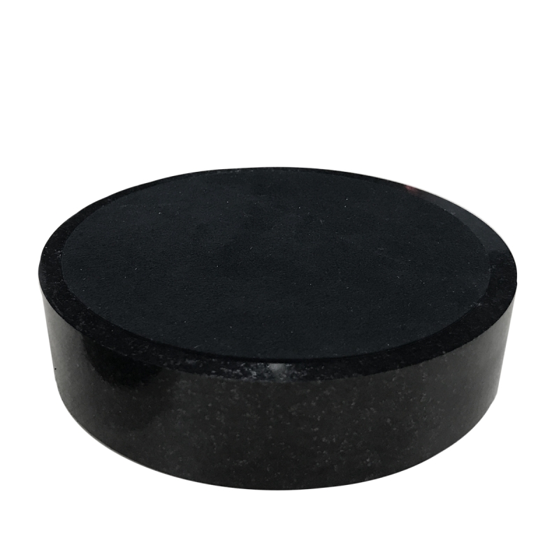 5" round black granite base