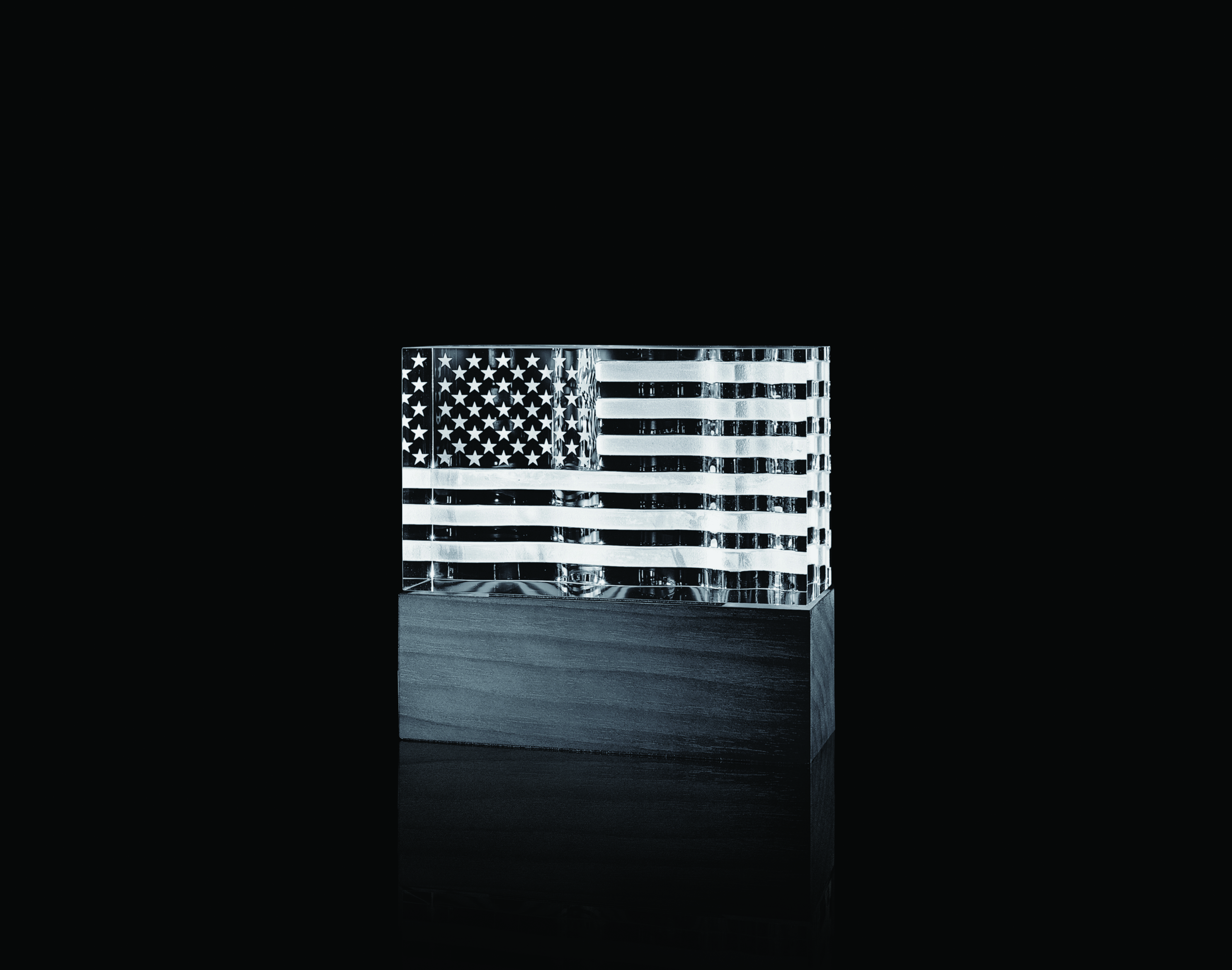 An American flag made of Steuben crystal